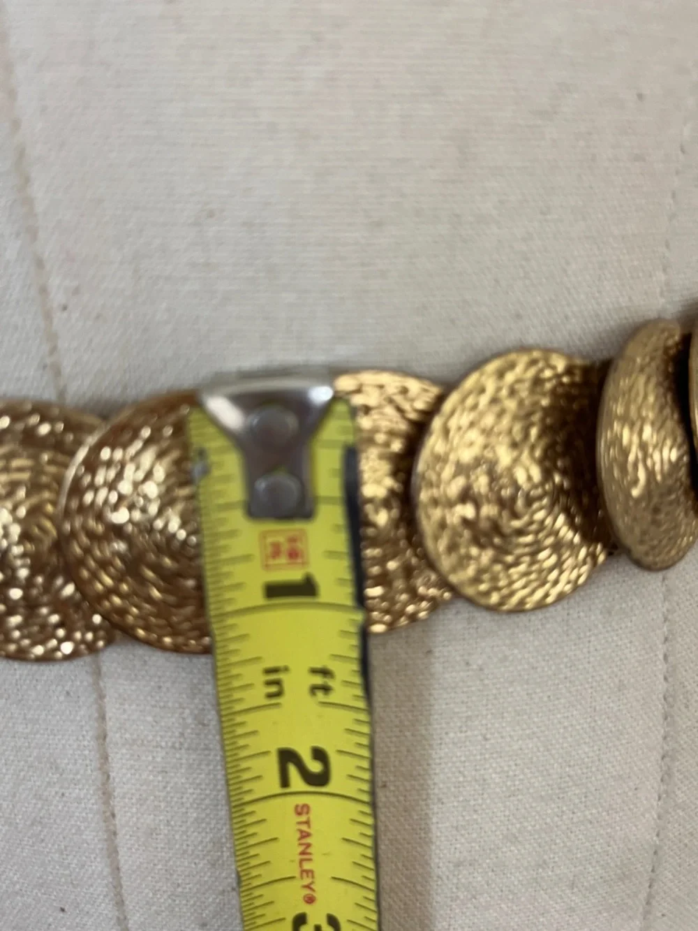 Vintage 90s Gold Coin Link Stretch Waist Belt by 94 GRD - Picture 3 of 6